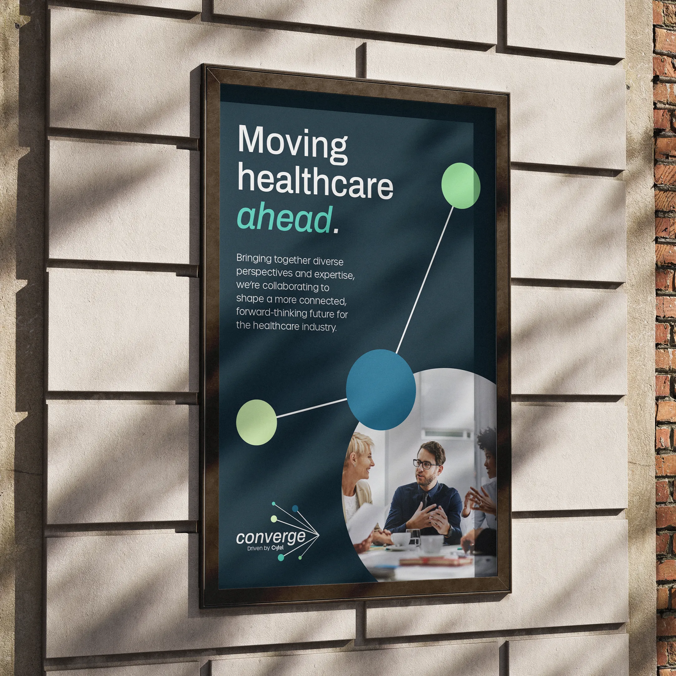 Poster advertising Converge on a grey stone wall